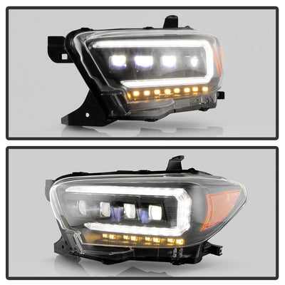 Beam High Power LED Module Equipped Headlights Black Multi <br>16-22 Toyota Tacoma