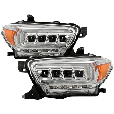 Beam High Power LED Module Equipped Headlights Chrome Multi <br>16-22 Toyota Tacoma