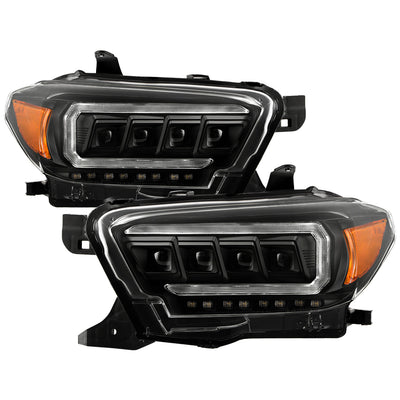 Beam High Power LED Module Equipped Headlights Black Multi <br>16-22 Toyota Tacoma