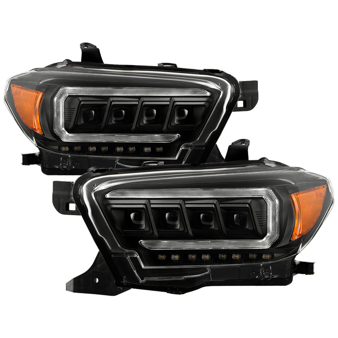 Beam High Power LED Module Equipped Headlights Black Multi <br>16-22 Toyota Tacoma