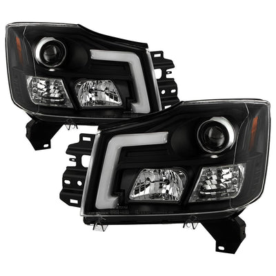 Black High Power LED Module ( Low Beam ) Equipped Headlights <br>05-07 Nissan Armada 04-15 TITAN 2004 Pathfinder Armada