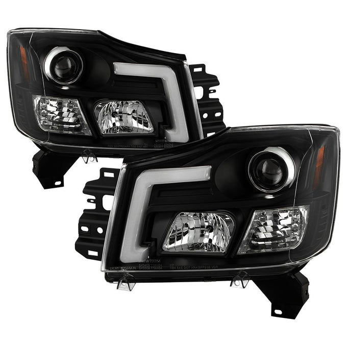 Black High Power LED Module ( Low Beam ) Equipped Headlights <br>05-07 Nissan Armada 04-15 TITAN 2004 Pathfinder Armada