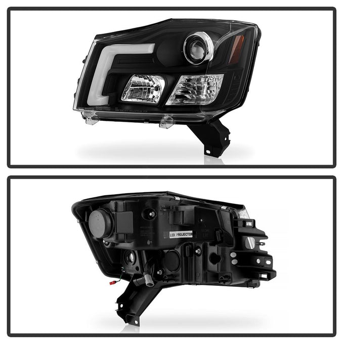 Black High Power LED Module ( Low Beam ) Equipped Headlights <br>05-07 Nissan Armada 04-15 TITAN 2004 Pathfinder Armada