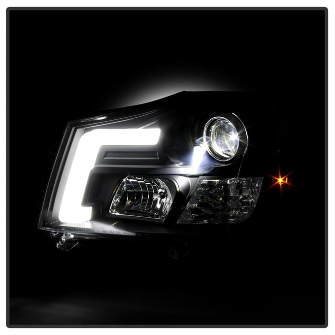 Black High Power LED Module ( Low Beam ) Equipped Headlights <br>05-07 Nissan Armada 04-15 TITAN 2004 Pathfinder Armada