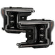 Black High Power LED Module (High Beam And Low Beam) Equipped Headlights <br>18-20 Ford F-150