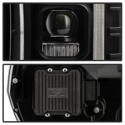Black High Power LED Module (High Beam And Low Beam) Equipped Headlights <br>18-20 Ford F-150