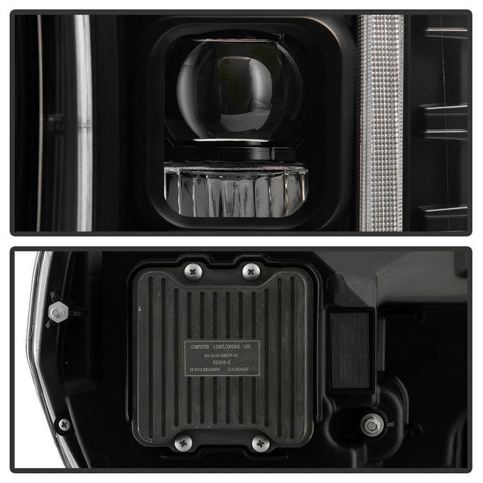 Black High Power LED Module (High Beam And Low Beam) Equipped Headlights <br>18-20 Ford F-150