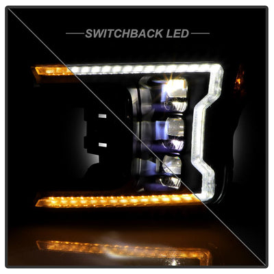 Black High Power LED Module (High Beam And Low Beam) Equipped Headlights <br>18-20 Ford F-150