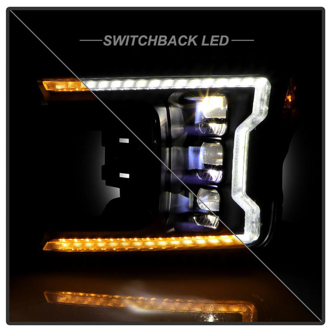 Black High Power LED Module (High Beam And Low Beam) Equipped Headlights <br>18-20 Ford F-150
