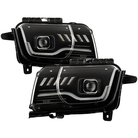 Sequential LED Switchback Turn Signal Lights Black Projector Headlights <br>10-13 Chevrolet Camaro