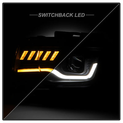 Sequential LED Switchback Turn Signal Lights Black Projector Headlights <br>10-13 Chevrolet Camaro