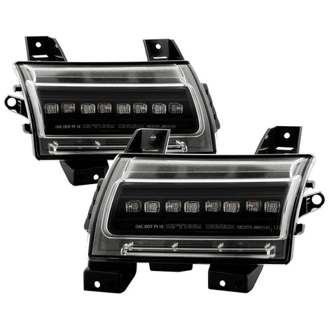 Sequential LED Turn Signal Lights Black Front Fender LED Lights <br>18-20 Jeep Wrangler 18 Jeep Wrangler JK