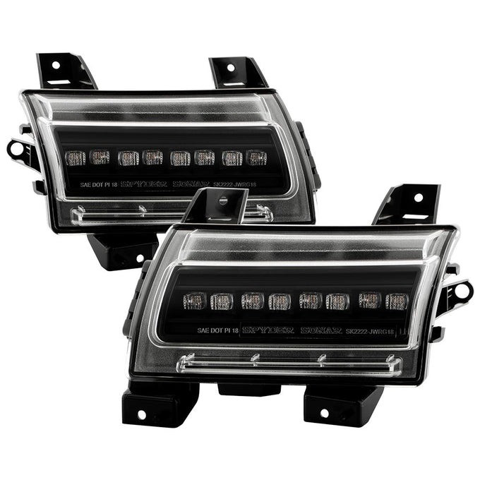 Sequential LED Turn Signal Lights Black Front Fender LED Lights <br>18-20 Jeep Wrangler 18 Jeep Wrangler JK