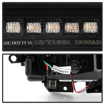 Sequential LED Turn Signal Lights Black Front Fender LED Lights <br>18-20 Jeep Wrangler 18 Jeep Wrangler JK