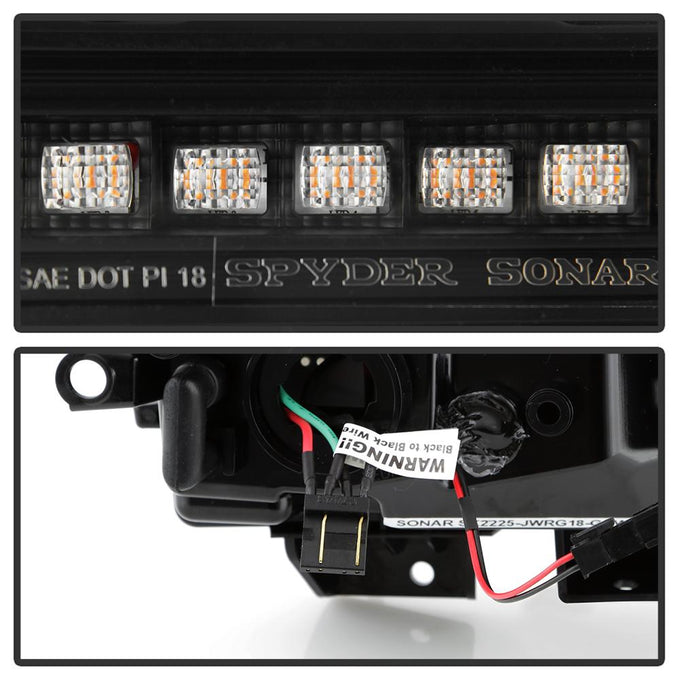 Sequential LED Turn Signal Lights Black Front Fender LED Lights <br>18-20 Jeep Wrangler 18 Jeep Wrangler JK