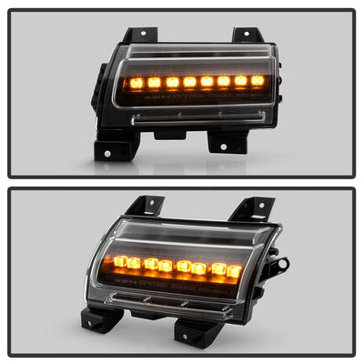 Sequential LED Turn Signal Lights Black Front Fender LED Lights <br>18-20 Jeep Wrangler 18 Jeep Wrangler JK
