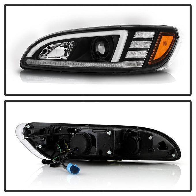 Sequential LED Turn Signal Lights Black Projector Headlights <br>08-19 Peterbilt 325, 07-20 330, 05-10 330, 10-20 337