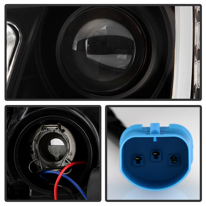 Sequential LED Turn Signal Lights Black Projector Headlights <br>08-19 Peterbilt 325, 07-20 330, 05-10 330, 10-20 337