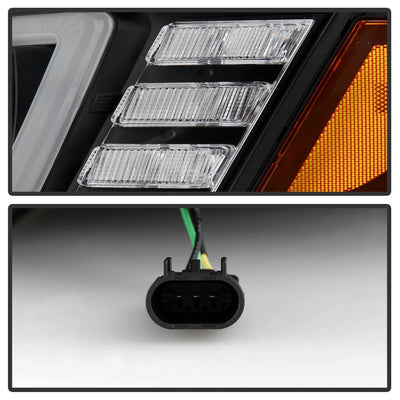 Sequential LED Turn Signal Lights Black Projector Headlights <br>08-19 Peterbilt 325, 07-20 330, 05-10 330, 10-20 337