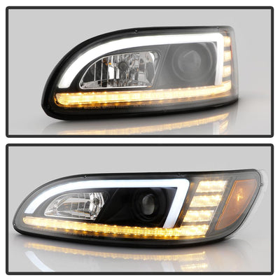 Sequential LED Turn Signal Lights Black Projector Headlights <br>08-19 Peterbilt 325, 07-20 330, 05-10 330, 10-20 337