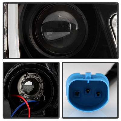 Sequential LED Turn Signal Lights Black Projector Headlights <br>08-19 Peterbilt 325, 07-20 330, 05-10 330, 10-20 337