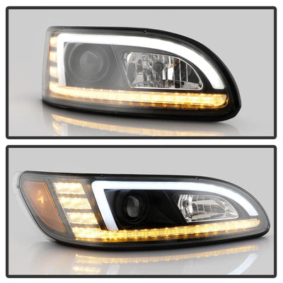Sequential LED Turn Signal Lights Black Projector Headlights <br>08-19 Peterbilt 325, 07-20 330, 05-10 330, 10-20 337