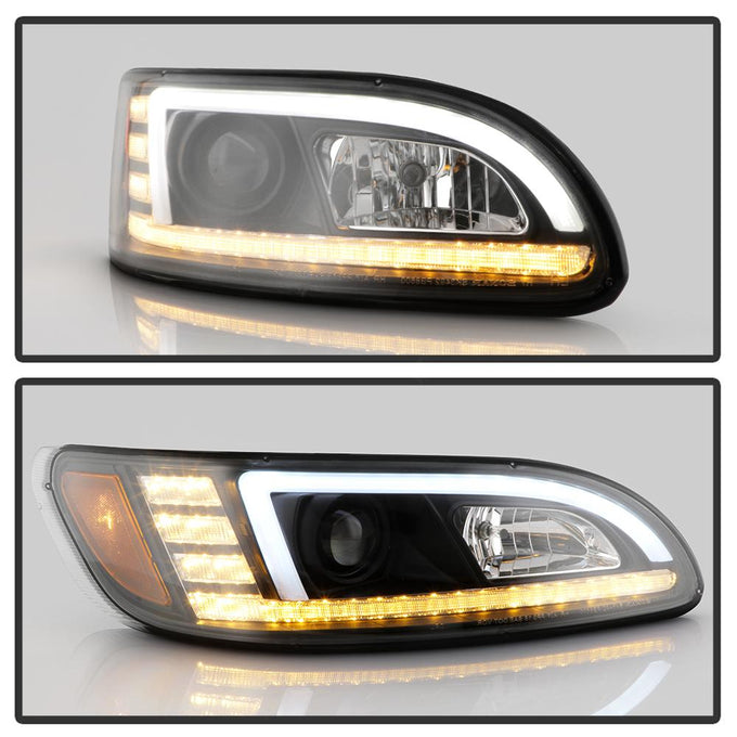 Sequential LED Turn Signal Lights Black Projector Headlights <br>08-19 Peterbilt 325, 07-20 330, 05-10 330, 10-20 337