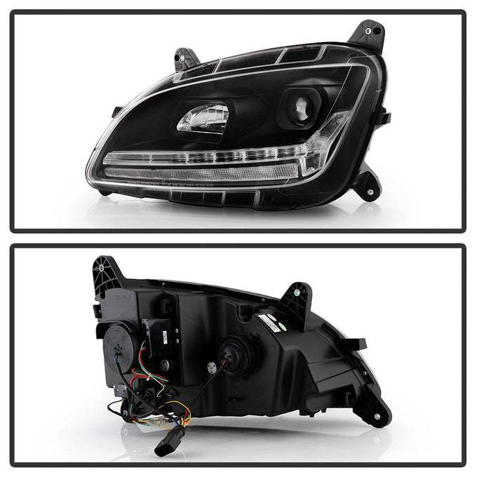Sequential LED Turn Signal Lights Black Projector Headlights <br>13-19 Peterbilt 579 11-18 Peterbilt 589