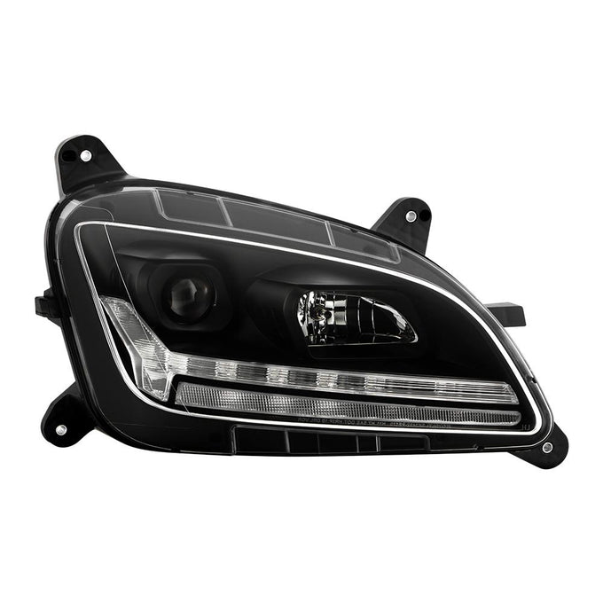 Sequential LED Turn Signal Lights Black Projector Headlights <br>13-19 Peterbilt 579 11-18 Peterbilt 589