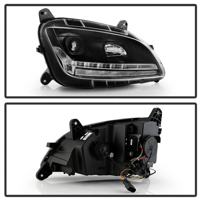 Sequential LED Turn Signal Lights Black Projector Headlights <br>13-19 Peterbilt 579 11-18 Peterbilt 589
