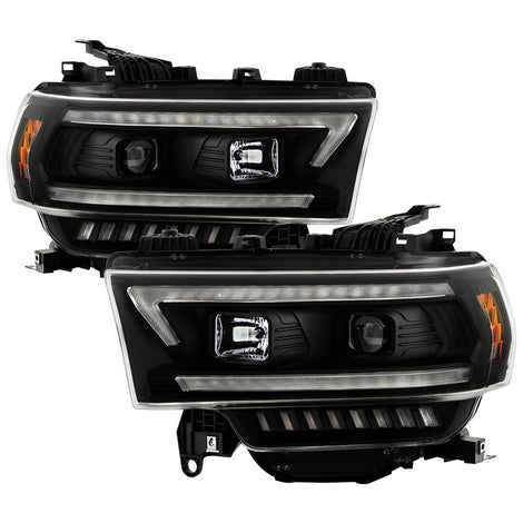 Sequential LED Turn Signal Lights Black Projector Headlights <br>19-22 Ram 2500 3500