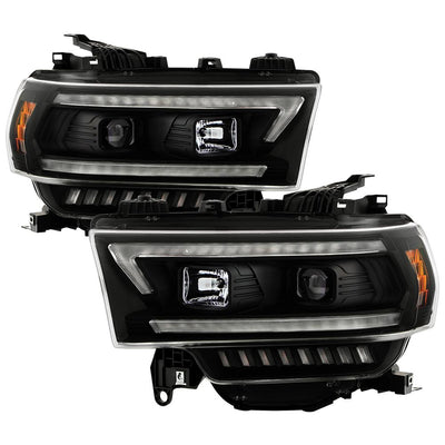 Sequential LED Turn Signal Lights Black Projector Headlights <br>19-22 Ram 2500 3500