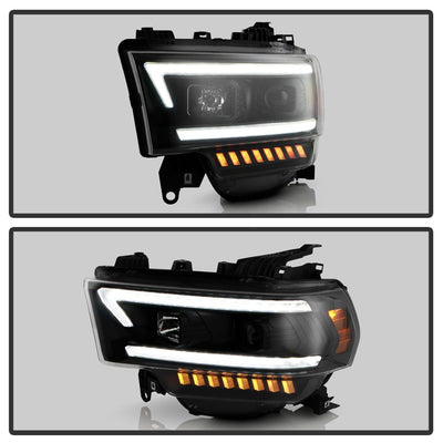 Sequential LED Turn Signal Lights Black Projector Headlights <br>19-22 Ram 2500 3500