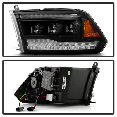 Version 2 Black High Power LED Module ( Low Beam ) Equipped Headlights <br>09-18 Ram 1500 2500 3500