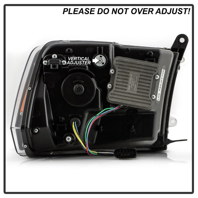 Black High Power LED Module (High Beam And Low Beam) Equipped Headlights <br>13-18 Ram 1500