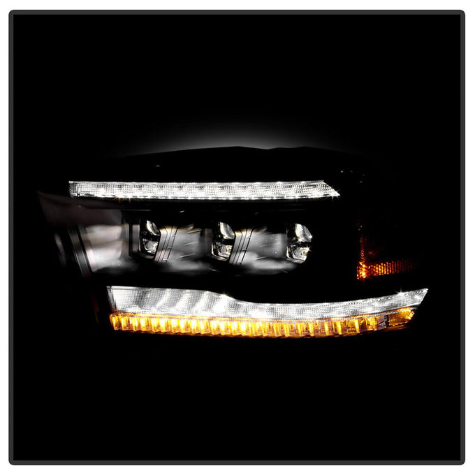 Black High Power LED Module (High Beam And Low Beam) Equipped Headlights <br>13-18 Ram 1500