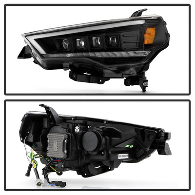 Black High Power LED Module (High Beam And Low Beam) Equipped Headlights <br>14-20 Toyota 4Runner