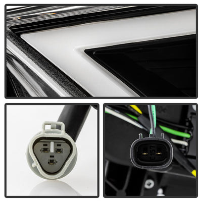 Black High Power LED Module (High Beam And Low Beam) Equipped Headlights <br>14-20 Toyota 4Runner