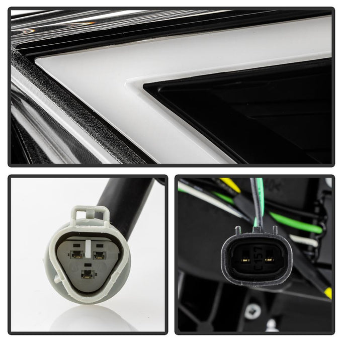Black High Power LED Module (High Beam And Low Beam) Equipped Headlights <br>14-20 Toyota 4Runner