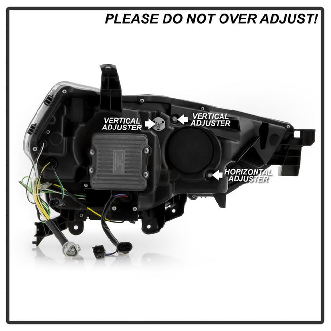 Black High Power LED Module (High Beam And Low Beam) Equipped Headlights <br>14-20 Toyota 4Runner