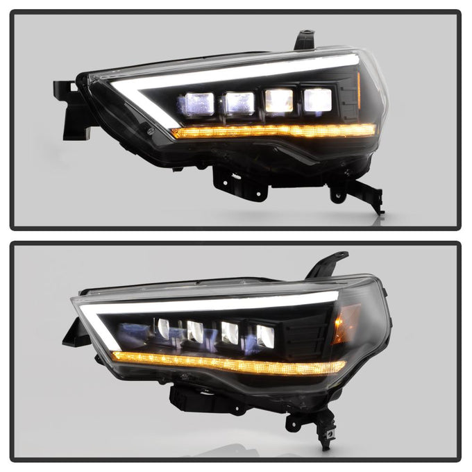 Black High Power LED Module (High Beam And Low Beam) Equipped Headlights <br>14-20 Toyota 4Runner