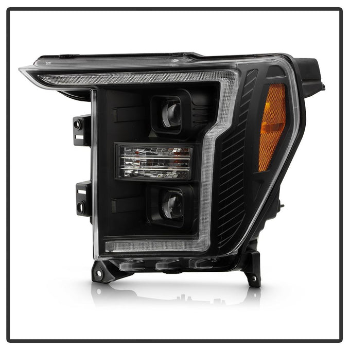 LED Crystal Light Bar Parking Lights Black Projector Headlights <br>20-21 Ford F-150