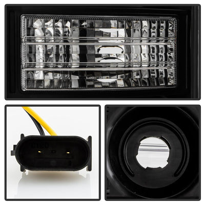 LED Crystal Light Bar Parking Lights Black Projector Headlights <br>20-21 Ford F-150
