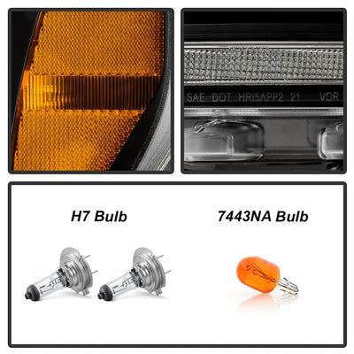 LED Crystal Light Bar Parking Lights Black Projector Headlights <br>20-21 Ford F-150