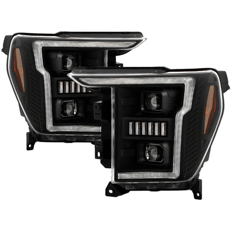 Sequential LED Turn Signal Lights Black Projector Headlights <br>20-21 Ford F-150