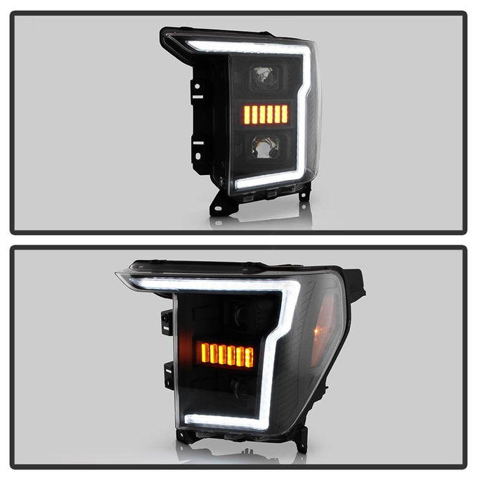 Sequential LED Turn Signal Lights Black Projector Headlights <br>20-21 Ford F-150