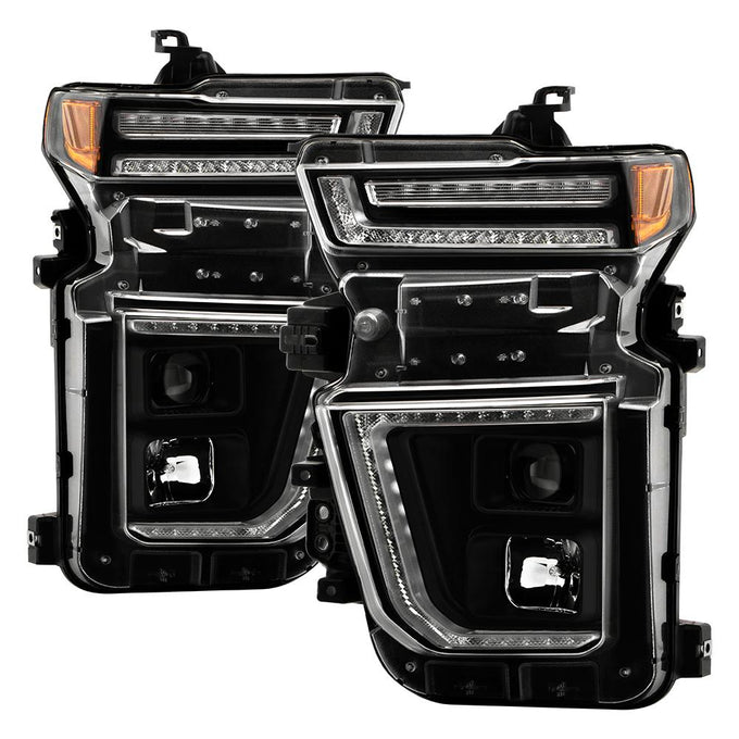 Sequential LED Turn Signal Lights Black Projector Headlights <br>20-23 Chevrolet Silverado 3500 HD Silverado 2500 HD
