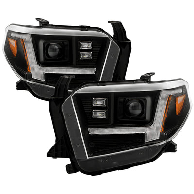 Switch Back Sequential LED Turn Signal Light Black Projector Headlights <br>14-21 Toyota Tundra