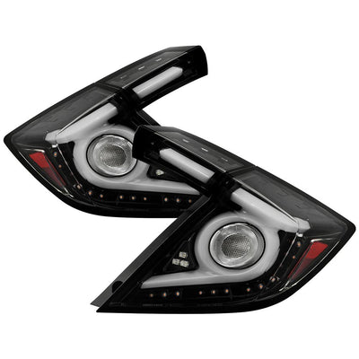 Black LED Tail Lights <br>16-19 Honda Civic