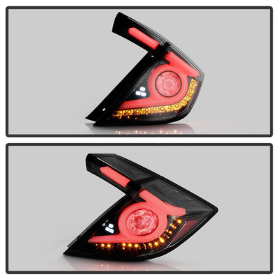 Black LED Tail Lights <br>16-19 Honda Civic